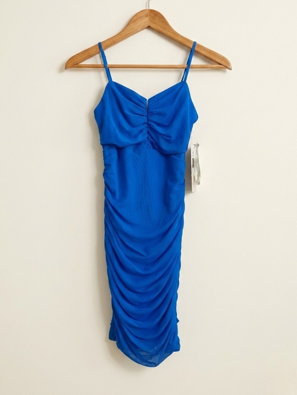 Honey & Rosie Royal Blue Ruched Mini Dress – New With Tag – Size Small
